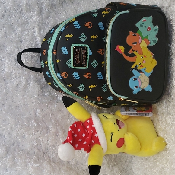 NWT Loungefly Pokemon Pikachu and Friends mini backpack and plush 8